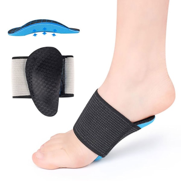 Fotinnleggssåler Arch Support ar Fasciitis Hæl Feet Pute Fallen Black onesize