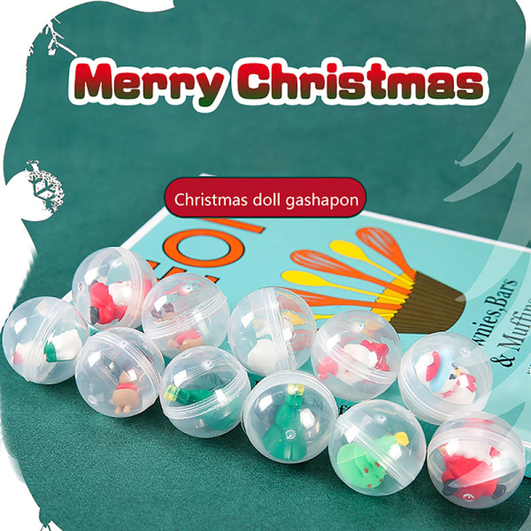 5 Stk 32MM Christmas Surprise Capsule Egg Cartoon Christmas Doll Random 5 one size