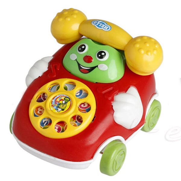 1Pc babyleker musikk tegneserietelefon pedagogisk utviklingsbarn Red one size