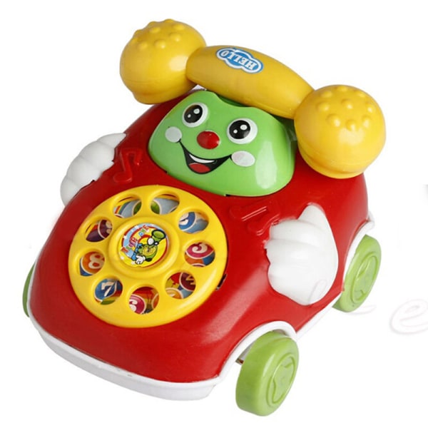 1st baby musik tecknad telefon pedagogisk utvecklingsbarn Red one size