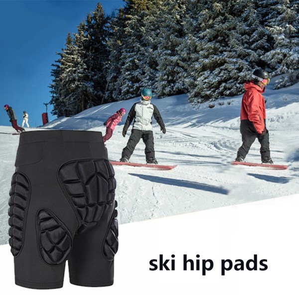 Vinter ski skøjtebukser udendørs sports skishorts hoftepanser sk black XS