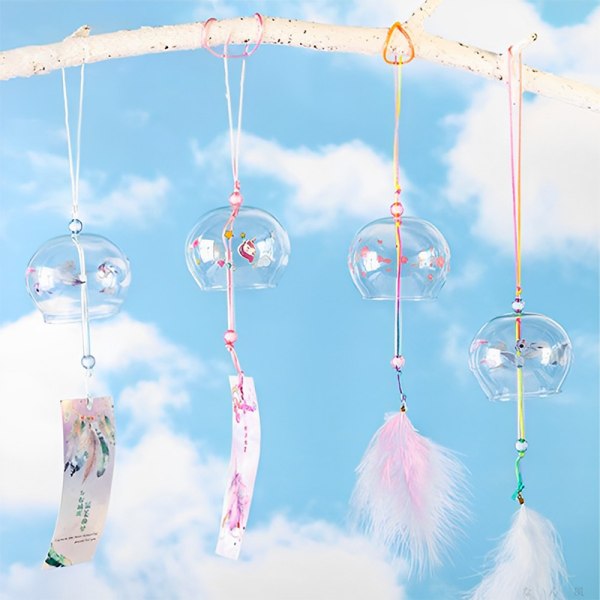 Wind Bell Sakura mönster Wind Chimes Handgjorda Glas Furin Hem A10 A10