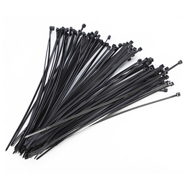 100 stk 10 cm Nylon Plast Zip Trim Trim Wrap Kabelløkke Binder Wire Se Black 100Pcs