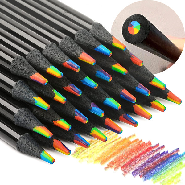 10st 7 färger Gradient Rainbow Pennor Jumbo-färgade pennor f A 10Pcs