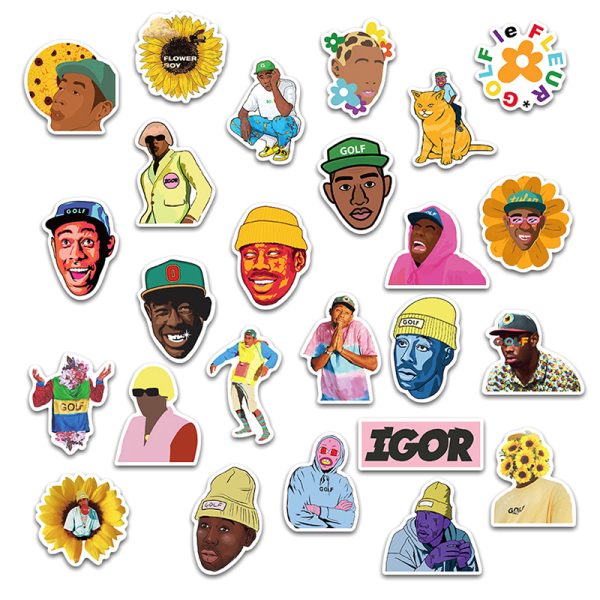 50 kpl Räppäri-laulaja Tyler The Creator -tarrat Tee-se-itse Skateboard G Color 50Pcs