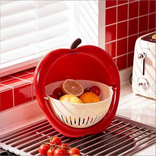 Fruktformet avløpskurv Red