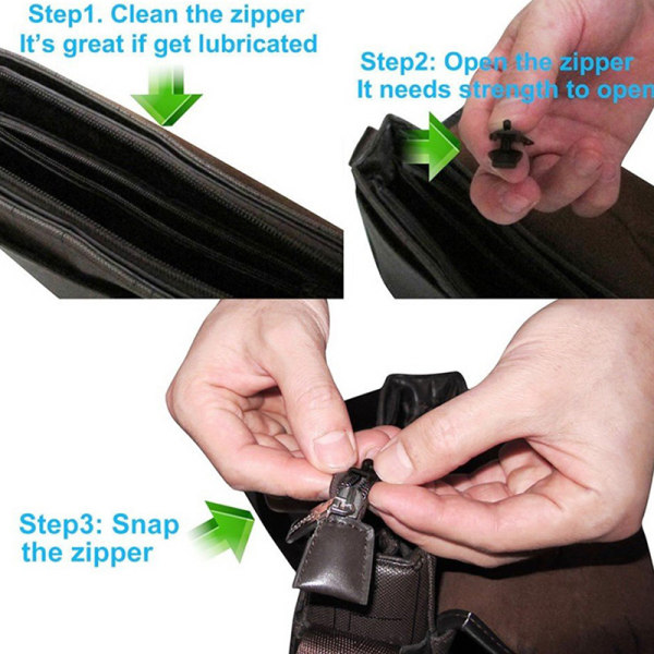 6 stk Instant Zipper Universal Instant Fix Zipper Repair Kit Rep Black onesize