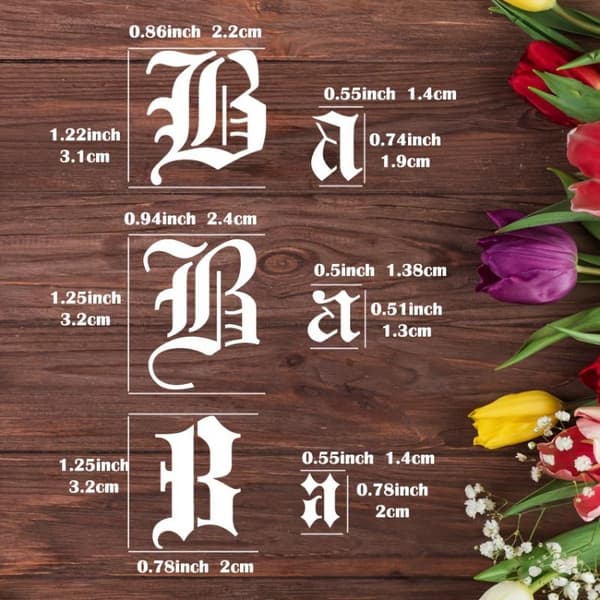 Gotisk kalligrafi-schablon 6PCS