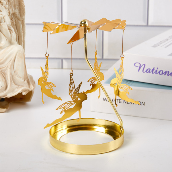 Kynttilänjalka Pyörivä Tea Light Teline Joulupöydän koristelu Gold C1