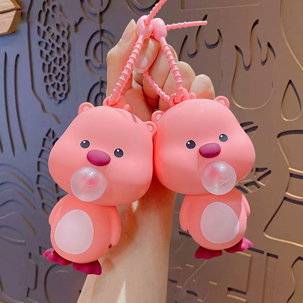 e Loopy Doll  Blås boble nøkkelring veske anheng dekompresjon til Pink one size