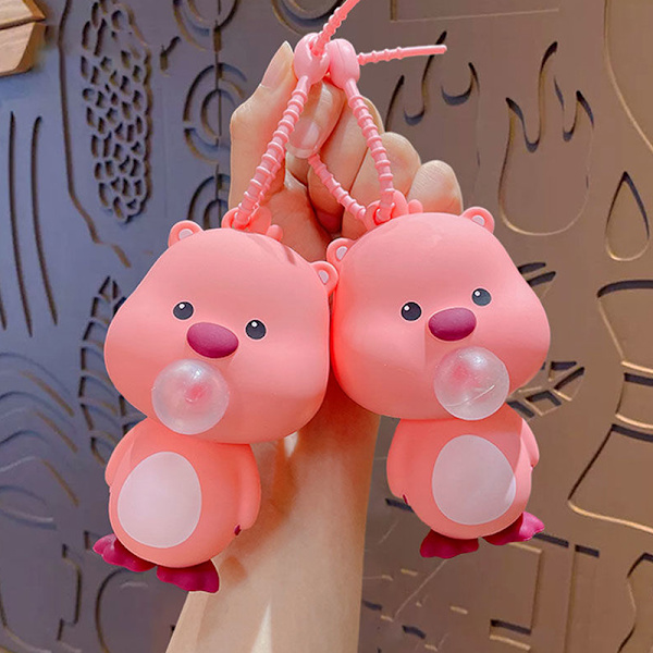 e Loopy Doll  Blås Bubbla Nyckelring Väska Hänge Avkoppling Till Pink one size