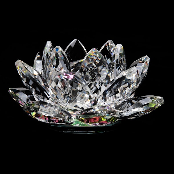 60 mm kvartskristall Lotus Flower Hantverk Glas Fengshui prydnad Red one size