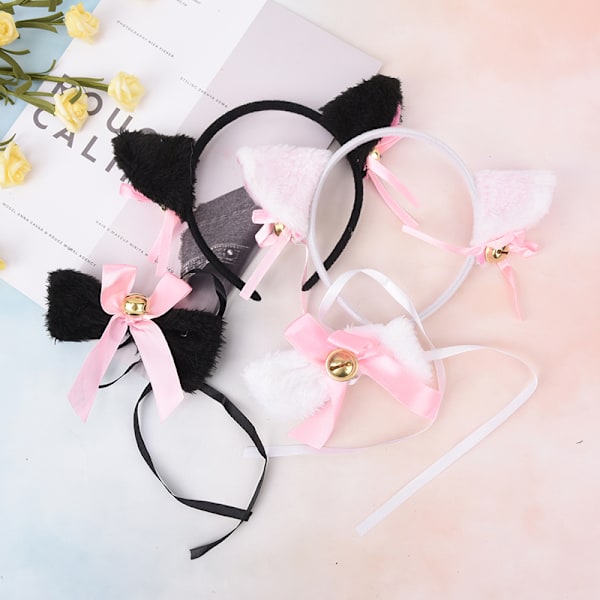5st/ set Katt Cosplay Kostym Katt Svansöron Krage Tassar Handskar S Black One Size