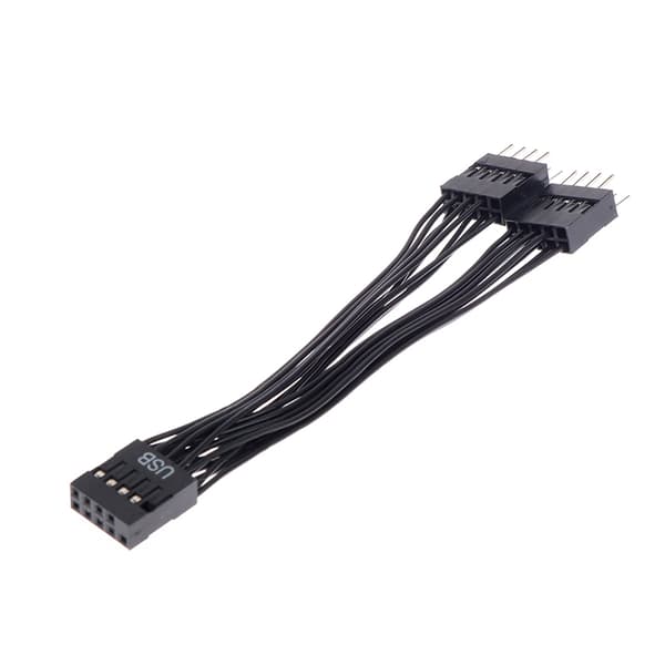 1Pc Computer Bundkort USB forlængerkabel 9 Pin 1 Hun til Black one size