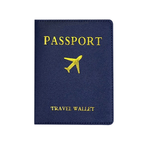 Yksinkertainen passipidike ja matkalaukkulappu nahkaiset matkasarjat Coup Navy blue B3
