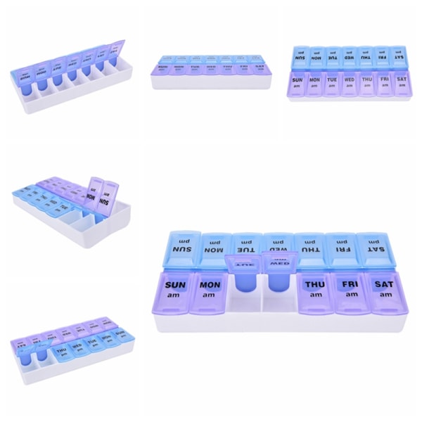 Hot Salg 7 Day Weekly Pill Medisin Box Holder Oppbevaring Inneholder Multi One Size