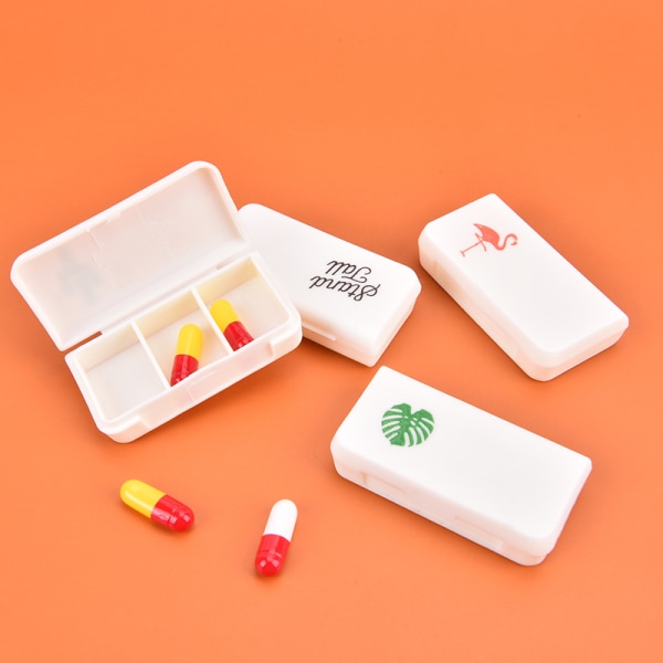 Mini Pill Box 3Grids Tablet Etui Travel Tablet Container Medici Multicolor
