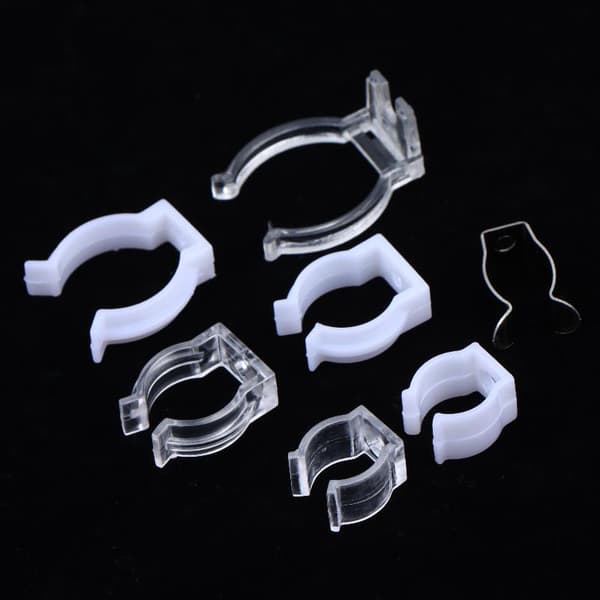 10 st T5 T8 LED Runda Neon Fasta Klämmor Plastspännekopplingar Silver T5