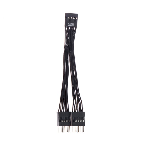 1Pc Computer Bundkort USB forlængerkabel 9 Pin 1 Hun til Black one size