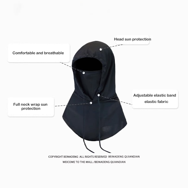 Ansiktsmask Solskydd Huva Hatt UV-skydd Is Silke Halsduk Män Kvinnor Light gray