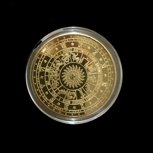 Twelve Constellation Lucky Gold Coin Capricorn Commemorative Co Gold one size