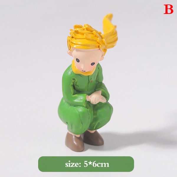 1kpl Pikku Prinssi Toimintafiguuri Hartsi Figurine Doll Home De Green 2#