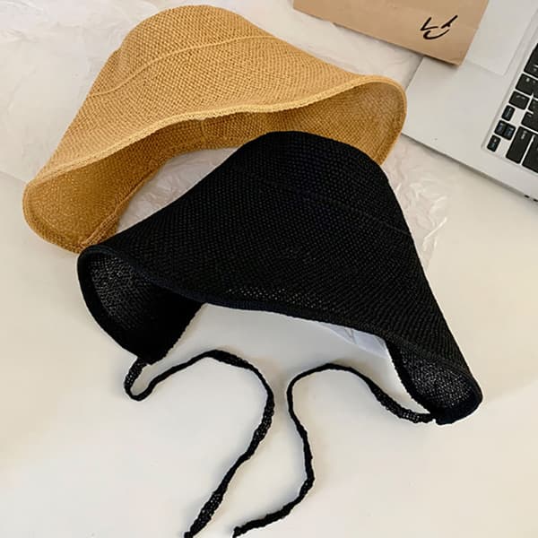 Hør Strå Regency Bonnetter Hatte Til Kvinder Solhatte Sløjfe Strand C Black