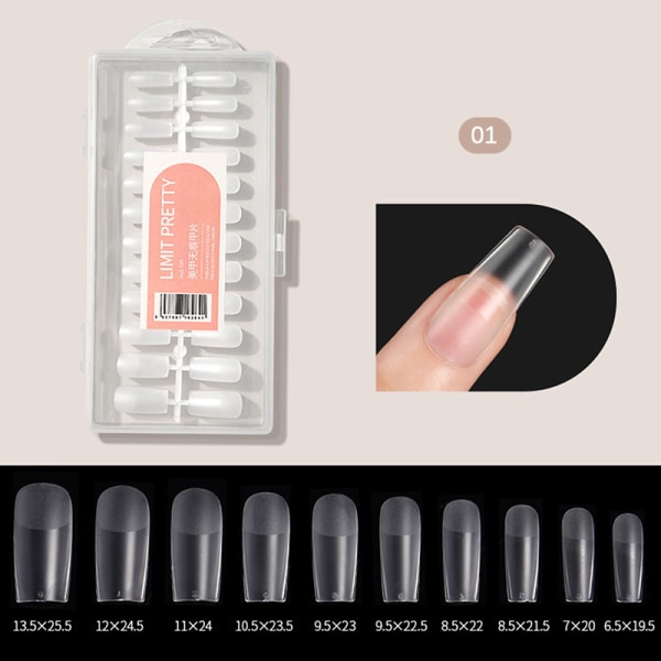 240 kpl Gel X Fake Nails Tip Press on Extension Acrylic Full Cov 01