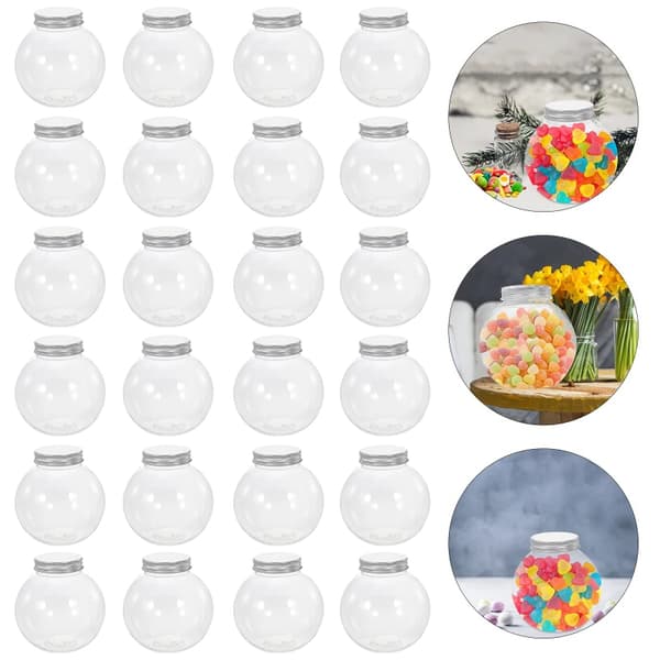 24 st julgodisburkar Saftflaskor Förvaring Transparent Behållare 24pcs