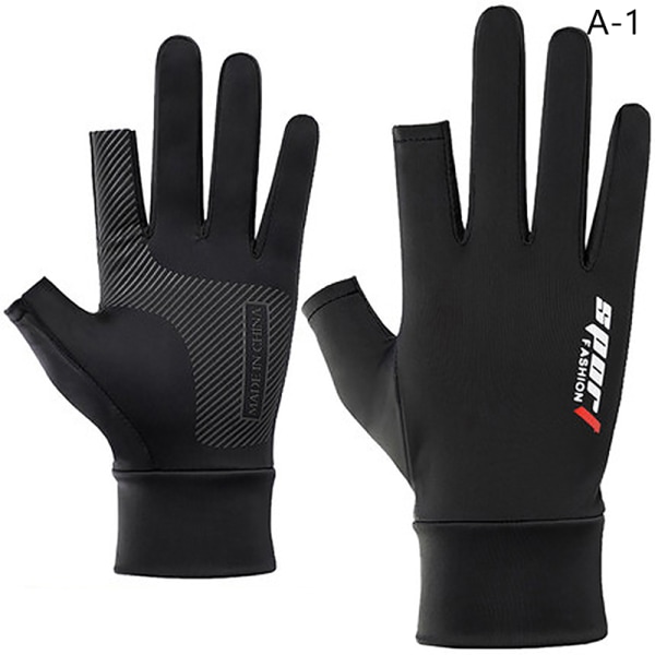 Leakage To-Finger Handsker Sommer Tynde Åndbar Anti-Wear Spor black A