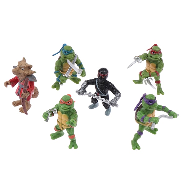 6 stk. Teenage Mutant Ninja Turtles Anime Actionfigur Legetøj Model Des OneSize