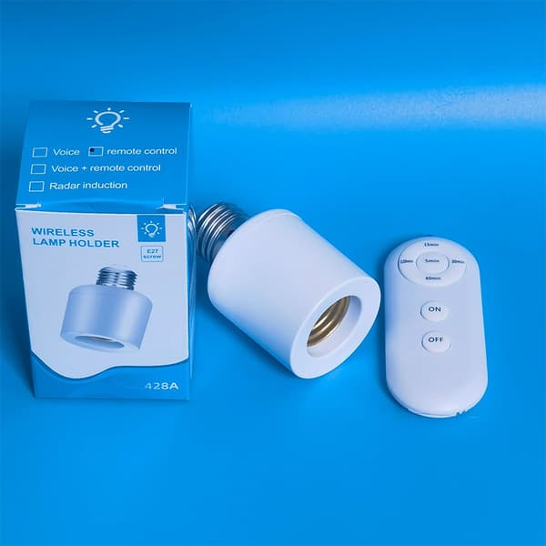 85V-265V E27 Trådløs Fjernkontroll Smart Timer Bryter Lampe Ho 1Set