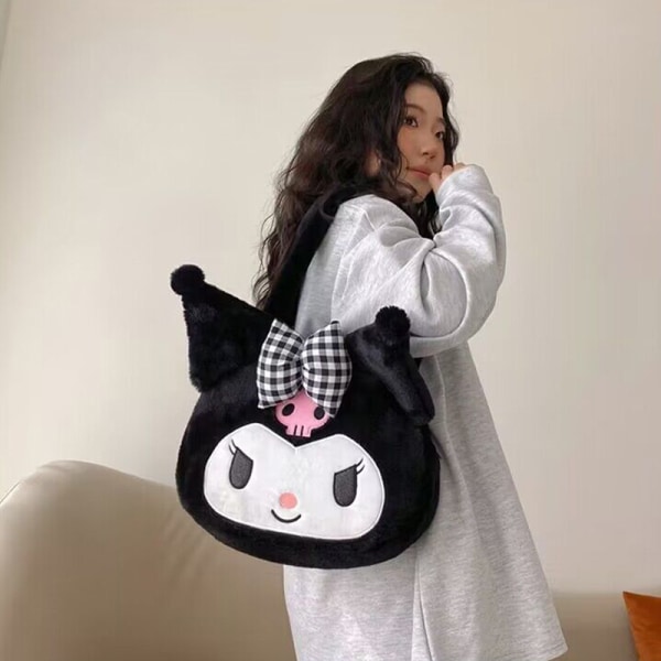 Kawaii Messenger Bag e Plysj kvinnelig Lolita Student Large-capaci Black one size