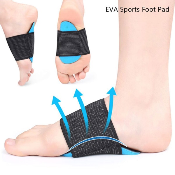 Fotinnleggssåler Arch Support ar Fasciitis Hæl Feet Pute Fallen Black onesize