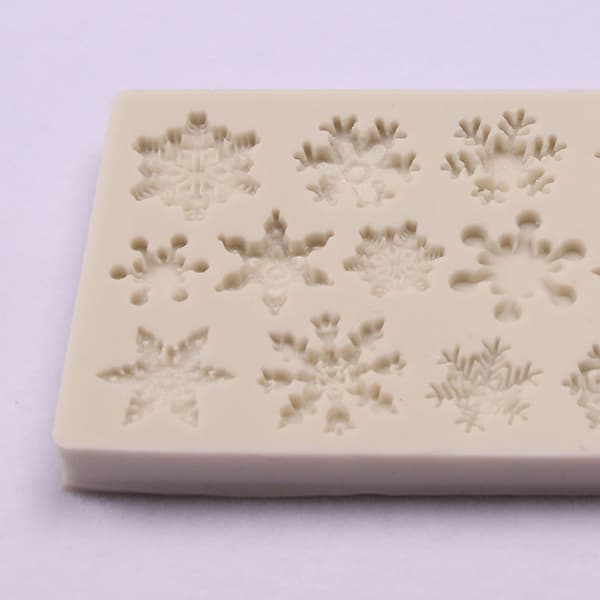 Christmas Snowflake Mønster Silikonform Sjokoladekakebaking Gray Onesize