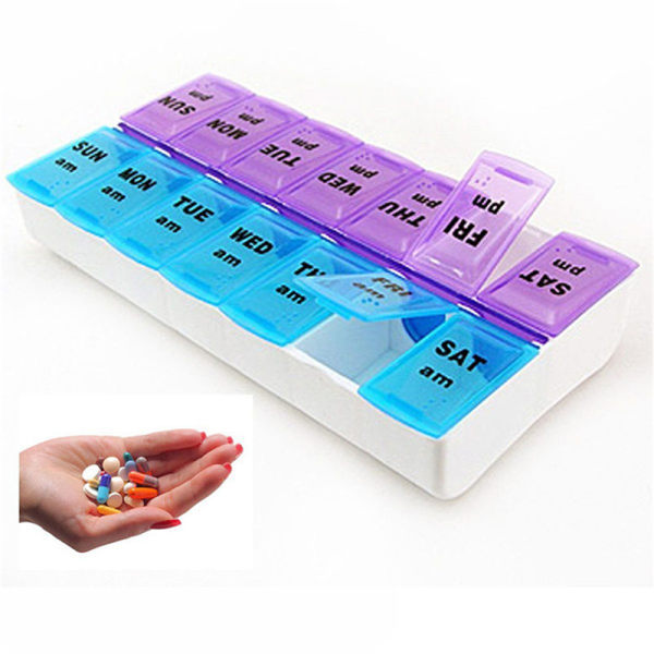 Hot Salg 7 Day Weekly Pill Medisin Box Holder Oppbevaring Inneholder Multi One Size