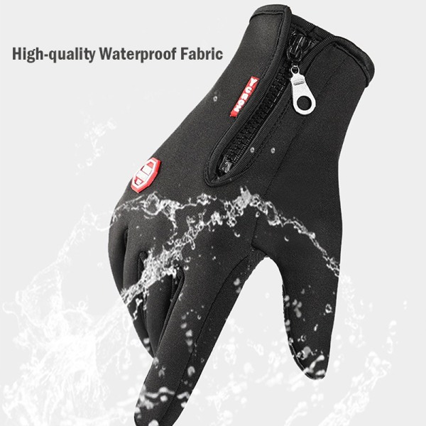 Udendørs vinterhandsker Vandtætte Moto Resistant Touch skridsikker Black S