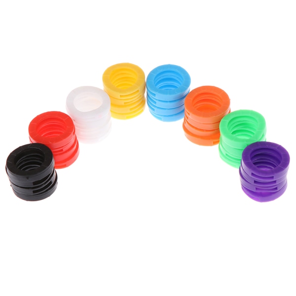 96X lyse farver hul silikone nøgledæksler Topper nøglering Multicolor 96pcs