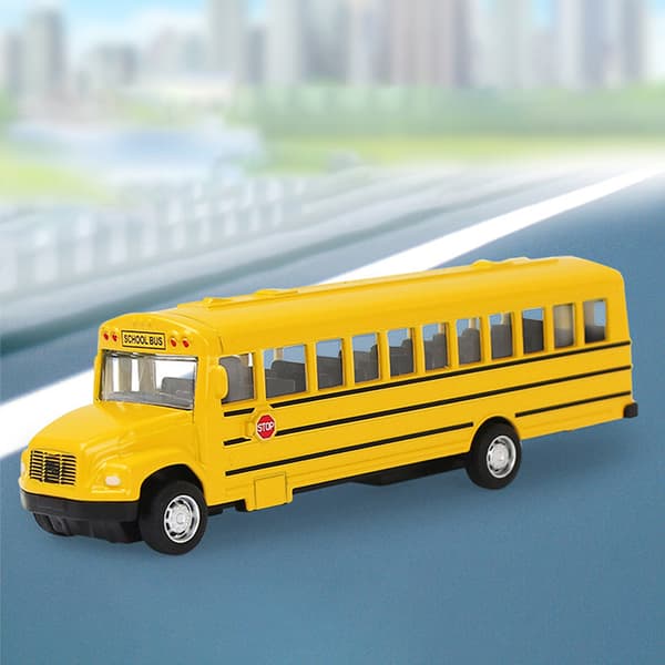 Alloy Inertial Skolbuss Modell Bilmodell Pull Back Leksaker Fordon Yellow one size