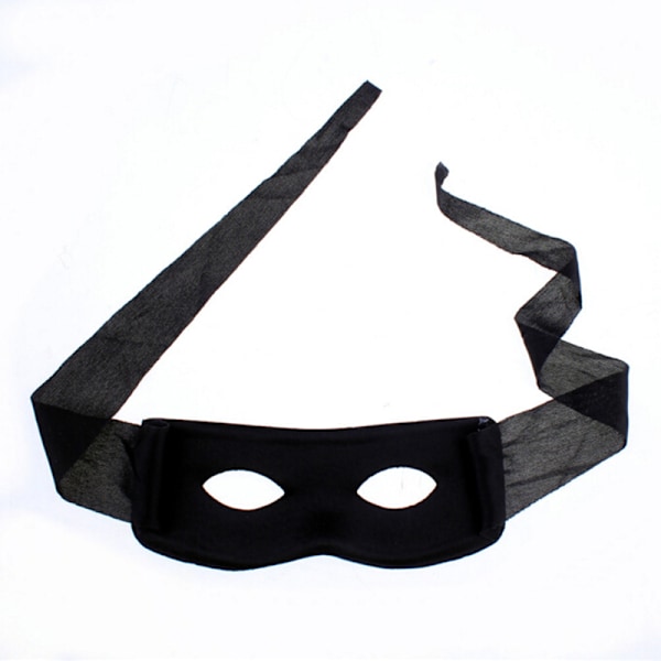 Bandit Zorro Maskerad Mask för Temafest Maskerad Cos black