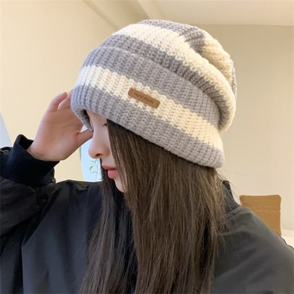 Vintervarme Huer til Kvinder Casual Stakbare Strikket Bonnet Caps A4