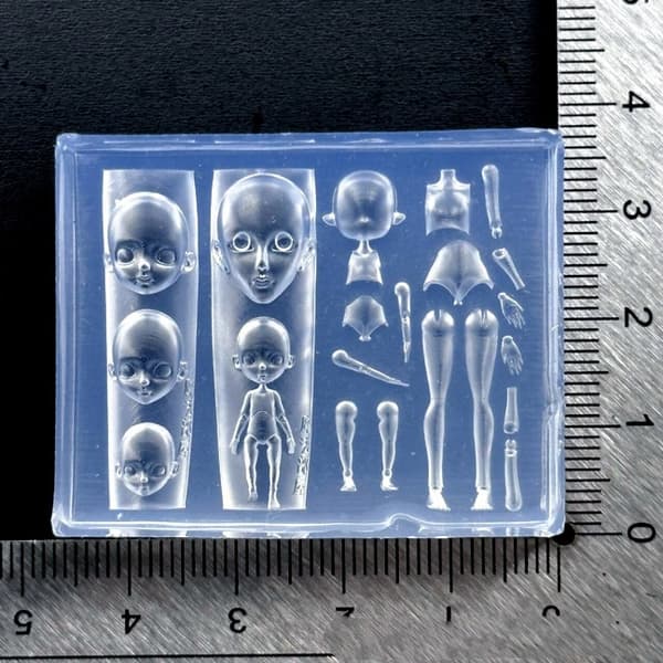 1 sett ansiktsdukke 3D silikonform neglekunstdekorasjon DIY-design one size