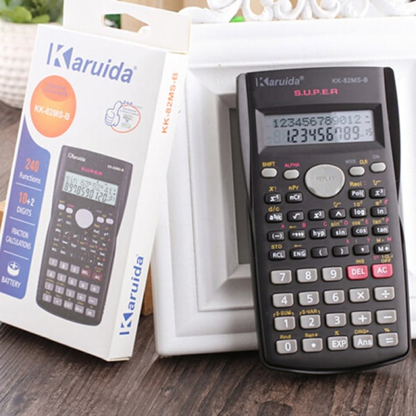 Håndholdt multifunksjons 2-linjers skjerm Digital LCD Scientific C Black onesize