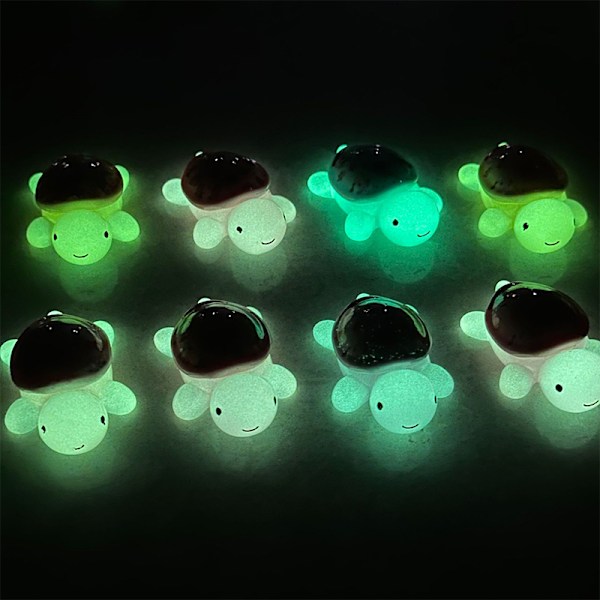 5 stk Sanrio Resin Lysende Skildpadde Mikrolandskab Fe Have 5cm