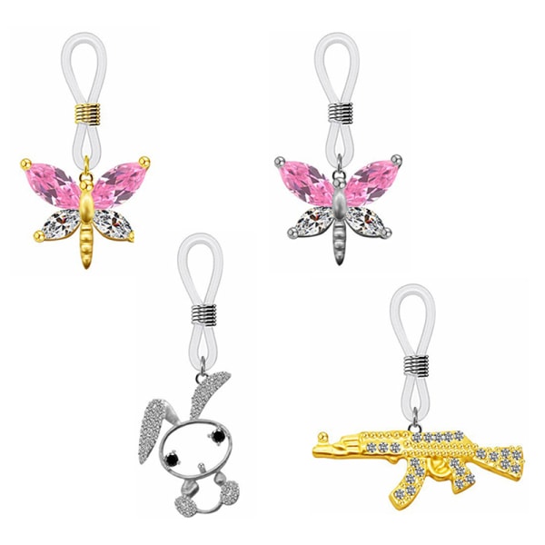 1kpl Sexy Tupsu Crystal Butterfly Riipus Nännisormus naiselle Multicolor A5