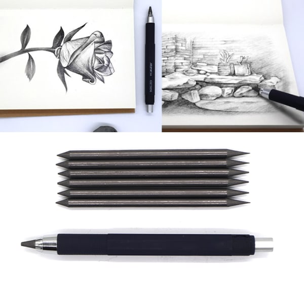 1 set 5,6 mm automatisk penna 4B blyertspenna Mekanisk penna Sketc One Size