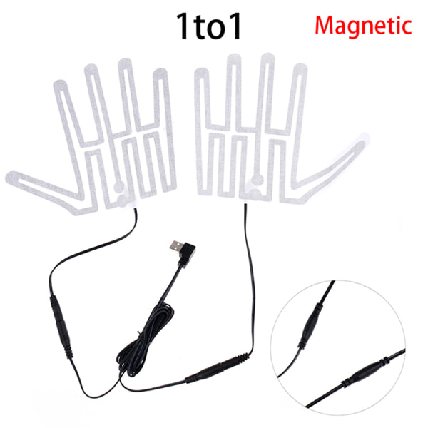 5 V hiilikuitulämmityskäsinetyyny Käsienlämmitin USB -kalvo sähköinen White Magnetic line 1to1