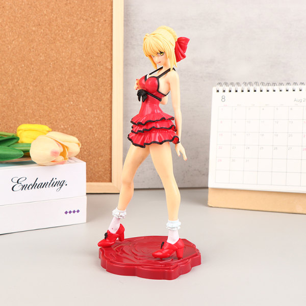 Skjebne Anime Figur Rød Saber PVC Action Figur Samlemodell colorful One Size