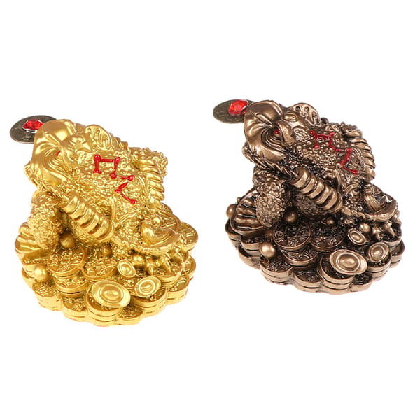 Feng Shui Toad Money fortune Frog Toad Kotitoimiston sisustus Bronze one size