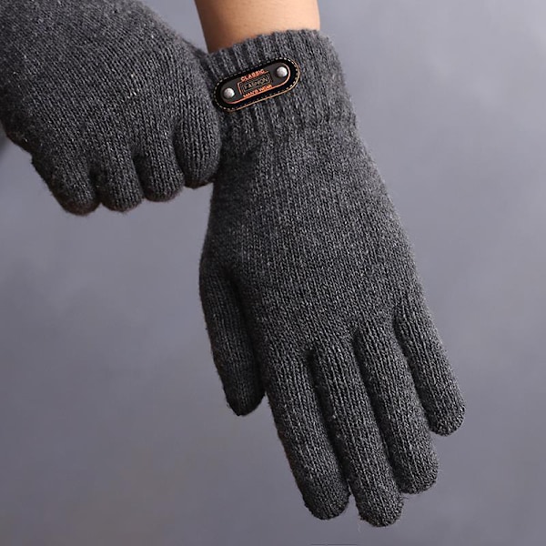 Naisten ja miesten lämpimät talvihanskat, joustavat klassiset neulotut sormikkaat Navy blue